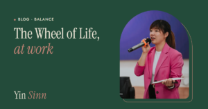 The Wheel of Life, at work: Yin Sinn facilitating a session with a microphone